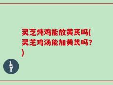 灵芝炖鸡能放黄芪吗(灵芝鸡汤能加黄芪吗？)