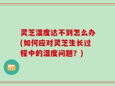 灵芝湿度达不到怎么办(如何应对灵芝生长过程中的湿度问题？)