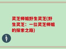 灵芝师姐野生灵芝(野生灵芝：一位灵芝师姐的探索之路)