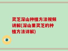 灵芝深山种植方法视频讲解(深山里灵芝的种植方法详解)