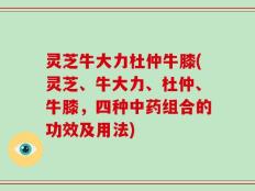 灵芝牛大力杜仲牛膝(灵芝、牛大力、杜仲、牛膝，四种中药组合的功效及用法)
