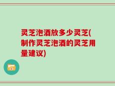 灵芝泡酒放多少灵芝(制作灵芝泡酒的灵芝用量建议)