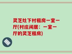 灵芝灶下村租房一室一厅(村庄闲居：一室一厅的灵芝租房)