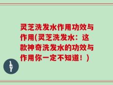 灵芝洗发水作用功效与作用(灵芝洗发水：这款神奇洗发水的功效与作用你一定不知道！)