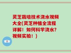 灵芝栽培技术浇水视频大全(灵芝种植全流程详解！如何科学浇水？视频实拍！)