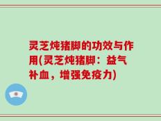 灵芝炖猪脚的功效与作用(灵芝炖猪脚：益气补血，增强免疫力)