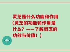 灵芝是什么功能和作用(灵芝的功能和作用是什么？——了解灵芝的功效与价值！)