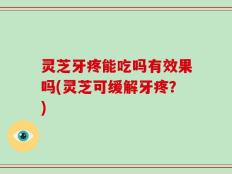 灵芝牙疼能吃吗有效果吗(灵芝可缓解牙疼？)