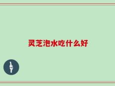 灵芝泡水吃什么好