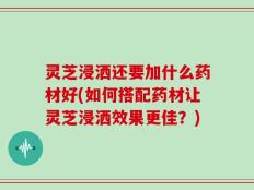 灵芝浸洒还要加什么药材好(如何搭配药材让灵芝浸洒效果更佳？)