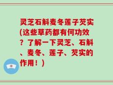 灵芝石斛麦冬莲子芡实(这些草药都有何功效？了解一下灵芝、石斛、麦冬、莲子、芡实的作用！)