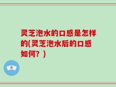 灵芝泡水的口感是怎样的(灵芝泡水后的口感如何？)