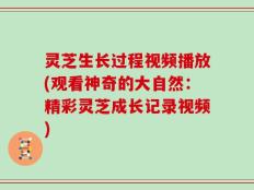 灵芝生长过程视频播放(观看神奇的大自然：精彩灵芝成长记录视频)