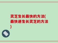 灵芝生长最快的方法(最快速生长灵芝的方法)
