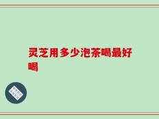灵芝用多少泡茶喝最好喝