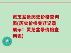灵芝盆景历史价格查询表(历史价格变迁记录展示：灵芝盆景价格查询表)