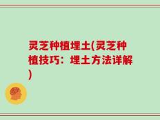 灵芝种植埋土(灵芝种植技巧：埋土方法详解)