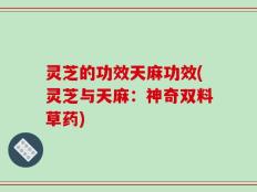 灵芝的功效天麻功效(灵芝与天麻：神奇双料草药)