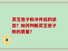 灵芝孢子粉冲开后的状态？如何判断灵芝孢子粉的质量？