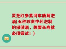 灵芝红参紫河车鹿茸泡酒(五种珍贵中药泡制的保健酒，想要长寿就必须尝试！)
