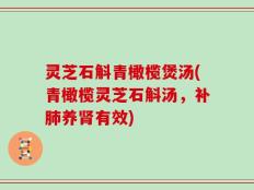 灵芝石斛青橄榄煲汤(青橄榄灵芝石斛汤，补肺养肾有效)