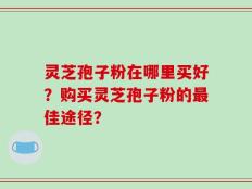 灵芝孢子粉在哪里买好？购买灵芝孢子粉的最佳途径？