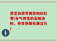 灵芝白茯苓黄芪枸杞红枣(补气养生的五味汤料，养生养颜充满活力)