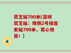 灵芝站700米(深圳灵芝站：地铁2号线首末站700米，赏心悦目！)