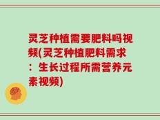 灵芝种植需要肥料吗视频(灵芝种植肥料需求：生长过程所需营养元素视频)