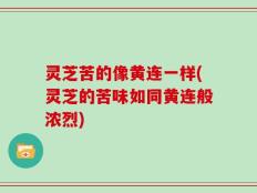 灵芝苦的像黄连一样(灵芝的苦味如同黄连般浓烈)