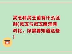 灵芝和灵芝菌有什么区别(灵芝与灵芝菌异同对比，你需要知道这些！
