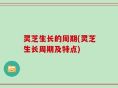 灵芝生长的周期(灵芝生长周期及特点)
