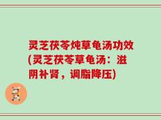 灵芝茯苓炖草龟汤功效(灵芝茯苓草龟汤：滋阴补肾，调脂降压)