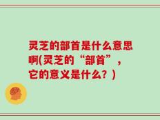灵芝的部首是什么意思啊(灵芝的“部首”，它的意义是什么？)