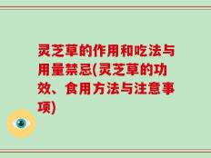 灵芝草的作用和吃法与用量禁忌(灵芝草的功效、食用方法与注意事项)