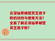 云深仙草破壁灵芝孢子粉的功效与使用方法？全面了解云深仙草破壁灵芝孢子粉？