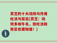 灵芝的十大功效与作用吃法与禁忌(灵芝：功效多如牛毛，但吃法和禁忌也需知道！)