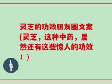 灵芝的功效朋友圈文案(灵芝，这种中药，居然还有这些惊人的功效！)