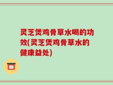 灵芝煲鸡骨草水喝的功效(灵芝煲鸡骨草水的健康益处)