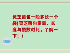 灵芝菌包一般多长一个袋(灵芝菌包重量、长度与袋数对比，了解一下！)