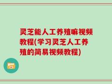 灵芝能人工养殖嘛视频教程(学习灵芝人工养殖的简易视频教程)