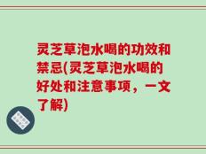 灵芝草泡水喝的功效和禁忌(灵芝草泡水喝的好处和注意事项，一文了解)