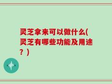 灵芝拿来可以做什么(灵芝有哪些功能及用途？)
