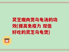 灵芝瘦肉煲乌龟汤的功效(提高免疫力 双倍好吃的灵芝乌龟煲)