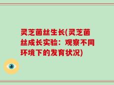 灵芝菌丝生长(灵芝菌丝成长实验：观察不同环境下的发育状况)