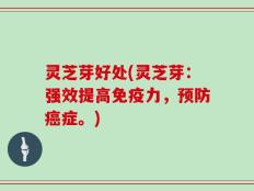 灵芝芽好处(灵芝芽：强效提高免疫力，预防癌症。)