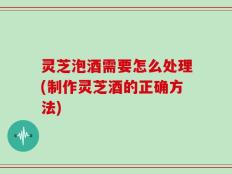 灵芝泡酒需要怎么处理(制作灵芝酒的正确方法)