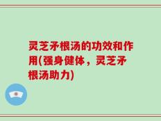 灵芝矛根汤的功效和作用(强身健体，灵芝矛根汤助力)