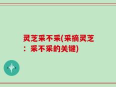 灵芝采不采(采摘灵芝：采不采的关键)