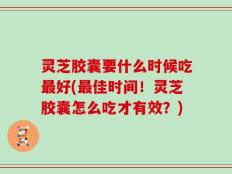 灵芝胶囊要什么时候吃最好(最佳时间！灵芝胶囊怎么吃才有效？)